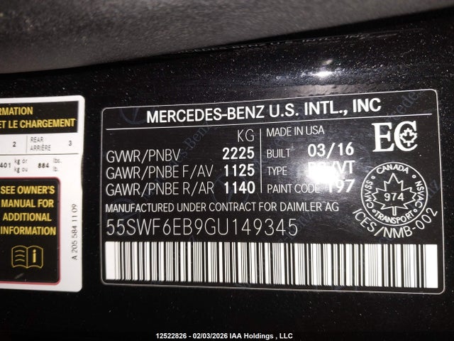 55SWF6EB9GU149345 Mercedes-Benz C 450 4mati Amg