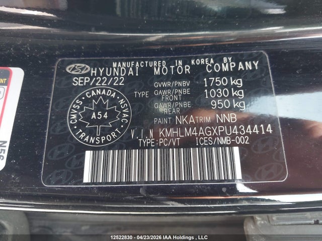 KMHLM4AGXPU434414 Hyundai Elantra
