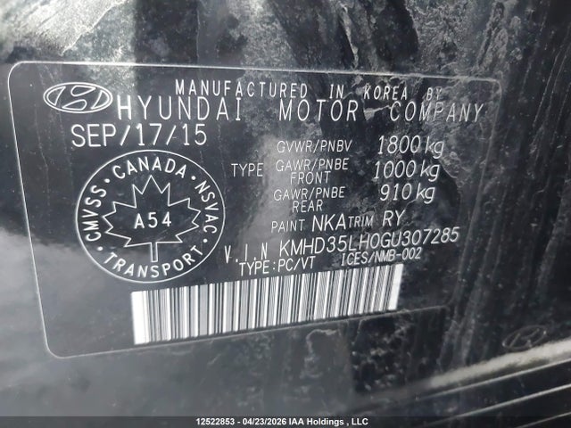 KMHD35LH0GU307285 Hyundai Elantra