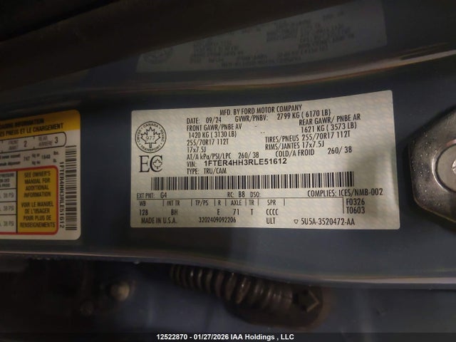 1FTER4HH3RLE51612 Ford Ranger Xlt