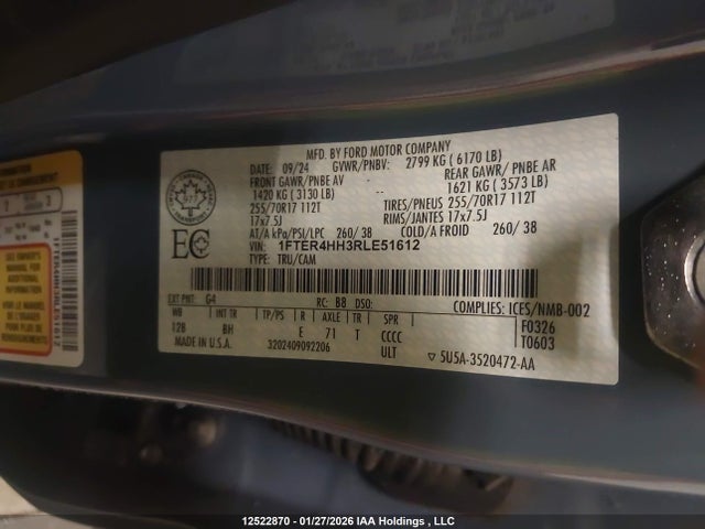 1FTER4HH3RLE51612 Ford Ranger Xlt