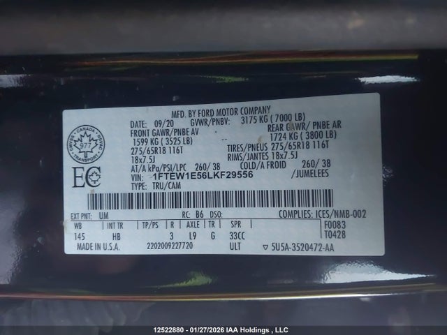 Ford F150 Supercrew 2020 1FTEW1E56LKF29556 Image 18