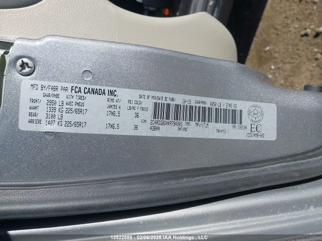 2C4RDGBGXKR794903 Dodge Grand Caravan Se