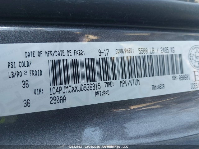 1C4PJMCXXJD536315 Jeep Cherokee Latitude