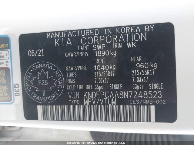 KNDEPCAA8N7248523 KIA Seltos Lx