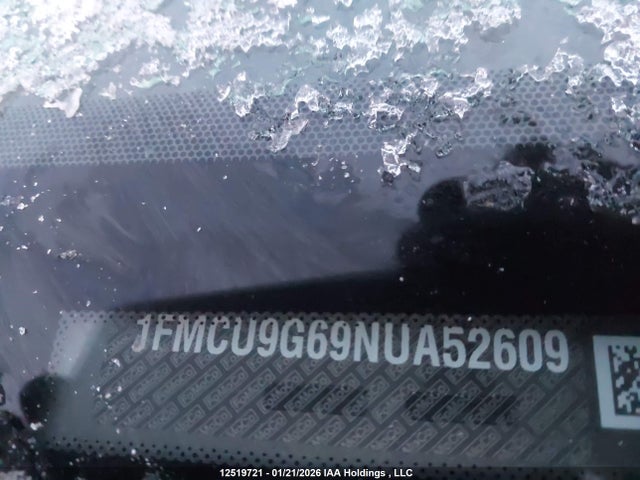 12519721 :رقم المزاد ، 1FMCU9G69NUA52609 vin ، 2022 Ford Escape Se مزاد بيع