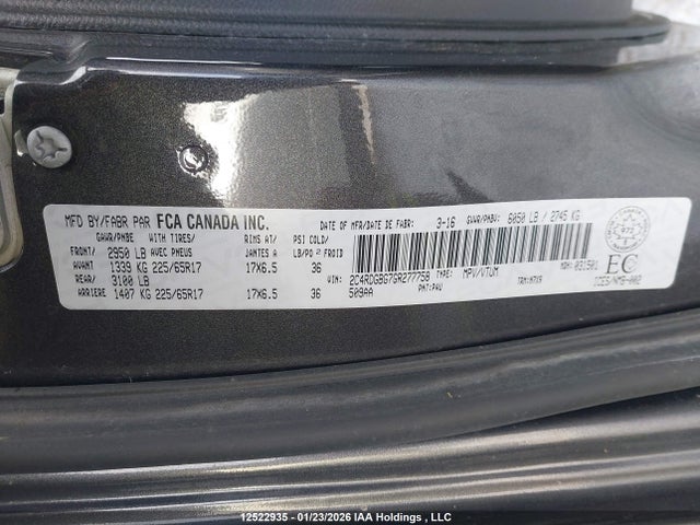 2C4RDGBG7GR277758 Dodge Grand Caravan Se