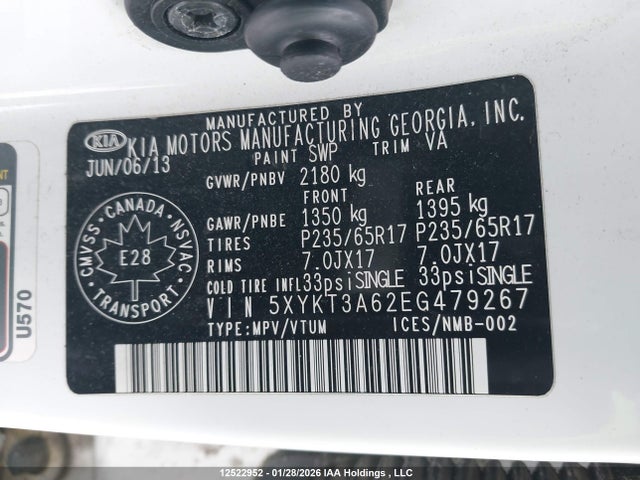 5XYKT3A62EG479267 KIA Sorento