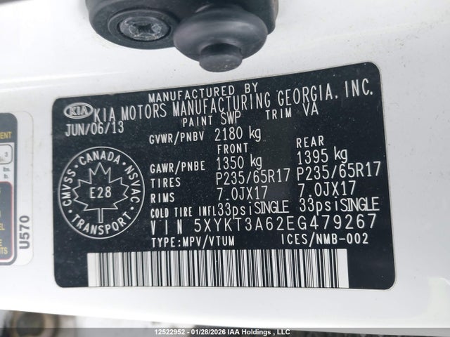 5XYKT3A62EG479267 KIA Sorento
