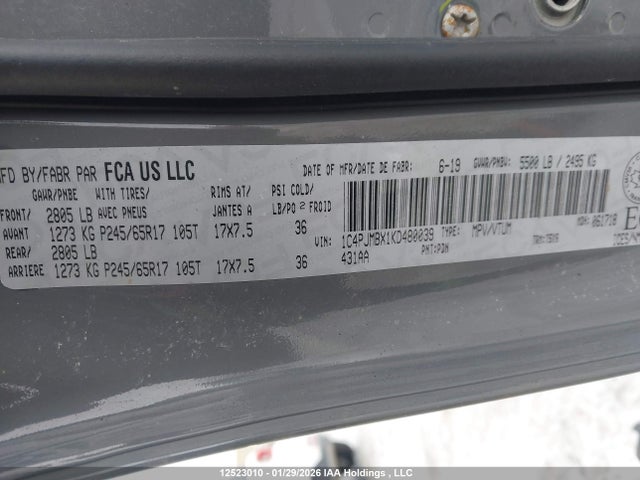 1C4PJMBX1KD480039 Jeep Cherokee Trailhawk