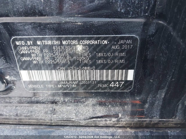 JA4AJ4AW1JZ601131 Mitsubishi Rvr Gt/se Anniversary Edition/se Limited Edition