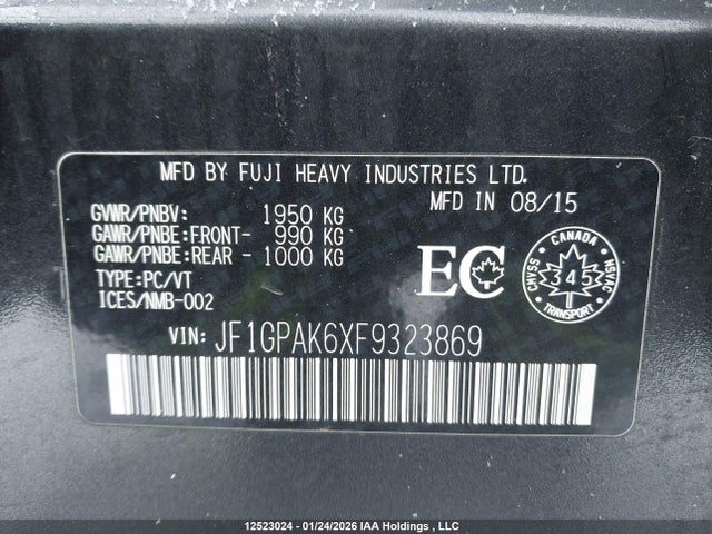 JF1GPAK6XF9323869 Subaru Impreza 2.0i Sport Package