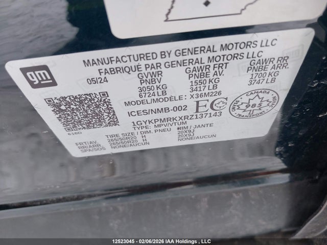 1GYKPMRKXRZ137143 Cadillac Lyriq Tech Rwd