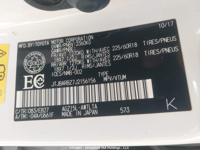 JTJBARBZ7J2156156 Lexus NX 300