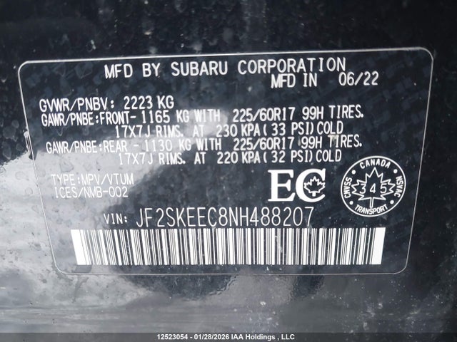 Subaru Forester Touring 2022 JF2SKEEC8NH488207 Image 9