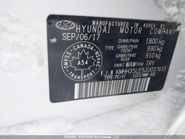 KMHH35LE5JU037615 Hyundai Elantra Gt Gl