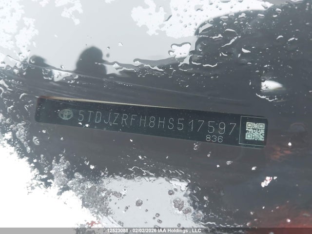 12523088 :رقم المزاد ، 5TDJZRFH8HS517597 vin ، 2017 Toyota Highlander Xle مزاد بيع