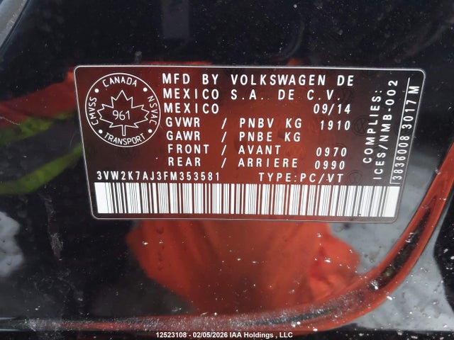 3VW2K7AJ3FM353581 Volkswagen Jetta