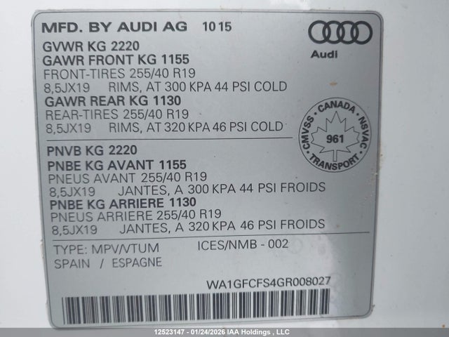 Audi Q3 Prestige 2016 WA1GFCFS4GR008027 Image 9