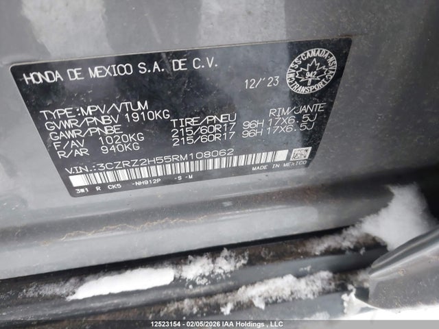 3CZRZ2H55RM108062 Honda HR-V