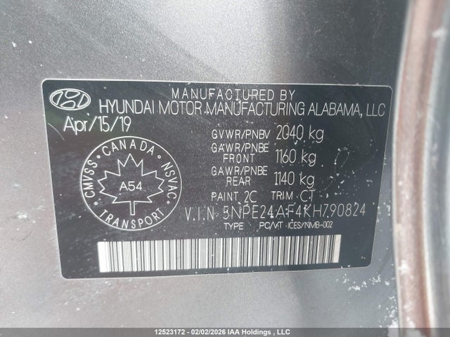 Hyundai Sonata Essential 2019 5NPE24AF4KH790824 Image 9