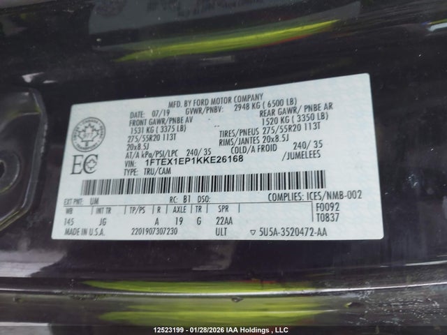 1FTEX1EP1KKE26168 Ford F-150