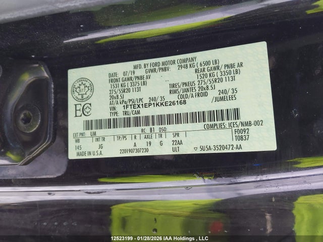 1FTEX1EP1KKE26168 Ford F-150