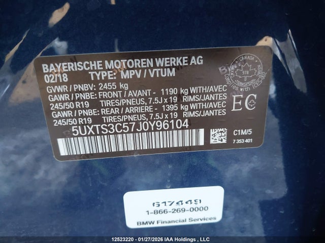 5UXTS3C57J0Y96104 BMW X3 Xdrive30i