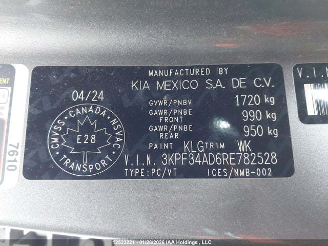 3KPF34AD6RE782528 KIA Forte Ex/ex+/ex Premium