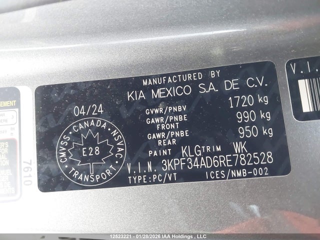 3KPF34AD6RE782528 KIA Forte Ex/ex+/ex Premium