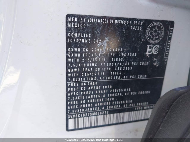 3VV8C7B27SM056276 Volkswagen TAOS S