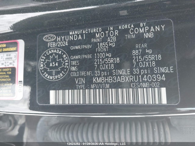 KM8HB3ABXRU140394 Hyundai Kona 2.0l Preferred
