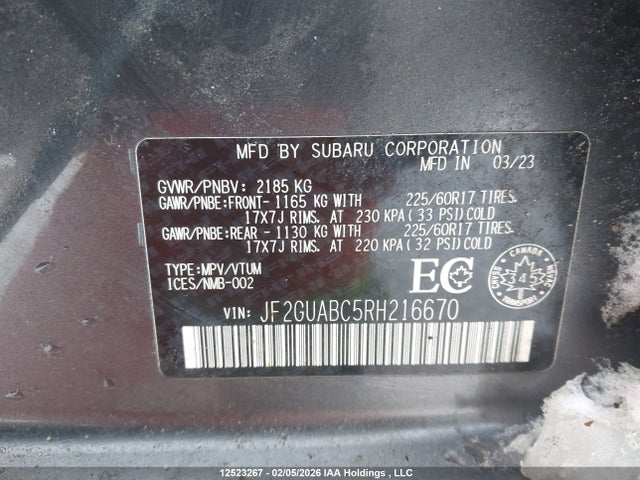 JF2GUABC5RH216670 Subaru Crosstrek Convenience