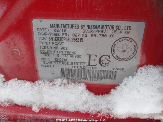 3N1CK3CP5FL256215 Nissan Micra