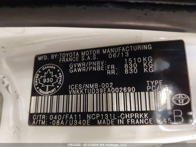 VNKKTUD39EA002690 Toyota Yaris