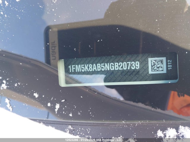 12523286 :رقم المزاد ، 1FM5K8AB5NGB20739 vin ، 2022 Ford Police Interceptor Utility مزاد بيع