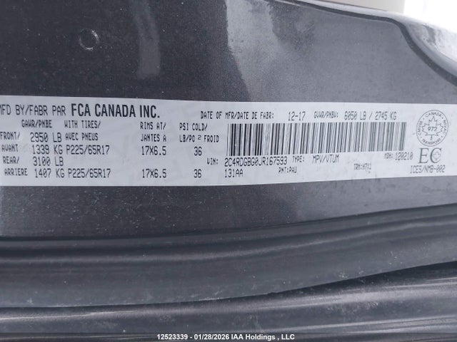 2C4RDGBG0JR167593 Dodge Grand Caravan Se