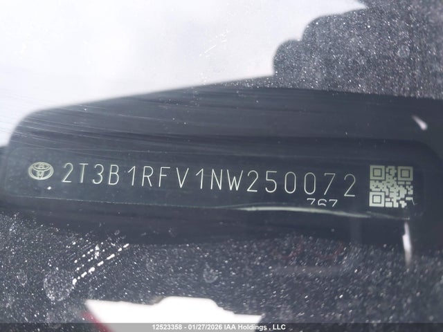 Aukcja sprzedaży 2022 Toyota Rav4 Le, vin: 2T3B1RFV1NW250072, numer aukcji: 12523358