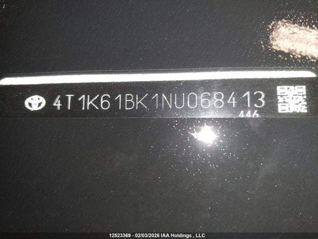 4T1K61BK1NU068413 Toyota CAMRY XSE