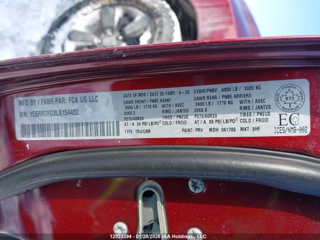RAM 1500 Classic Tradesman/express 2020 1C6RR7FG8LS154482 Image 9