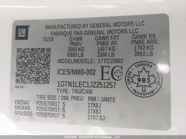 1GTN1LEC1JZ251257 GMC Sierra C1500