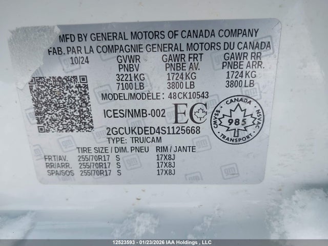 2GCUKDED4S1125668 Chevrolet Silverado K1500 Lt