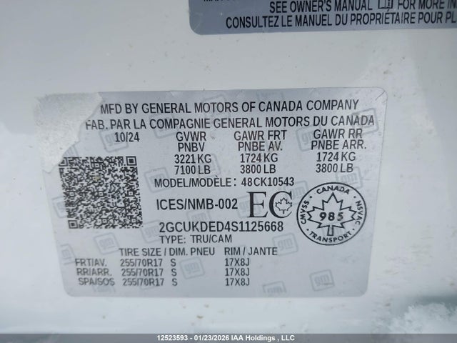 2GCUKDED4S1125668 Chevrolet Silverado K1500 Lt