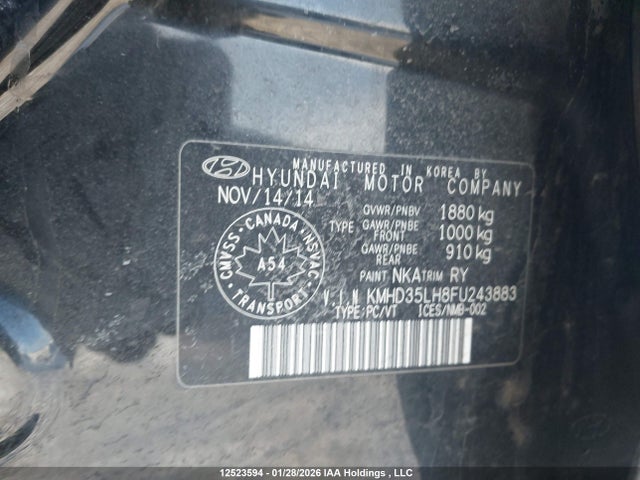 KMHD35LH8FU243883 Hyundai ELANTRA GT