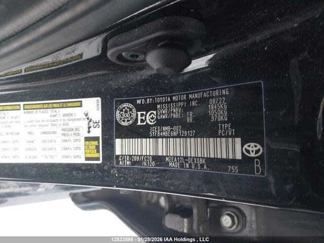 5YFB4MBE6NP129127 Toyota Corolla