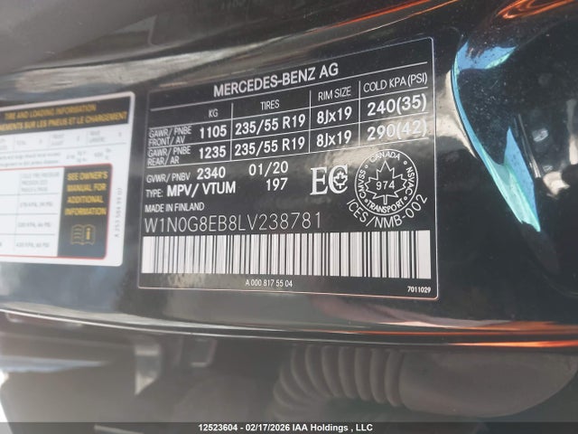 W1N0G8EB8LV238781 Mercedes-Benz Glc 300 4matic