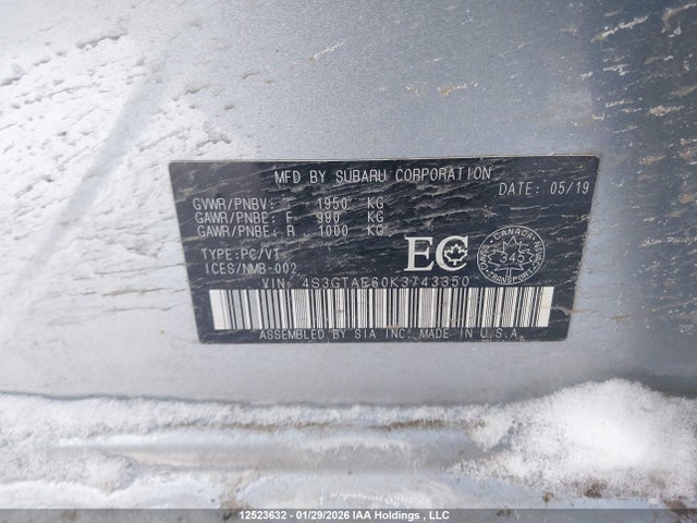 4S3GTAE60K3743350 Subaru Impreza Premium Plus