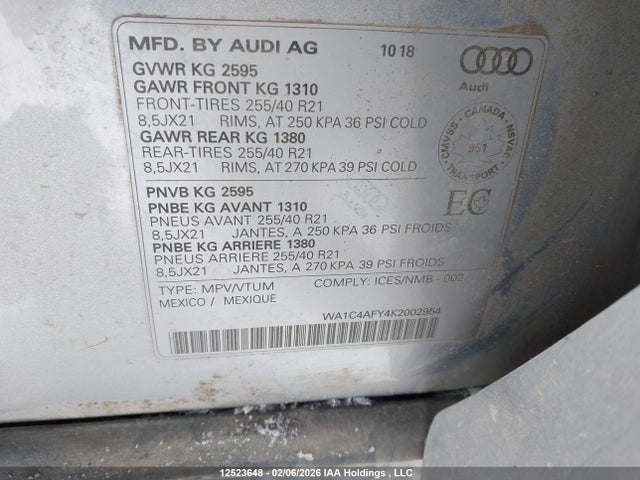 WA1C4AFY4K2002954 Audi Sq5 3.0t Technik