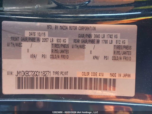 JM1DKBC72G0118271 Mazda CX-3