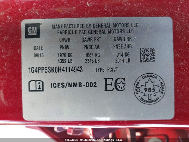 1G4PP5SK0H4114943 Buick Verano